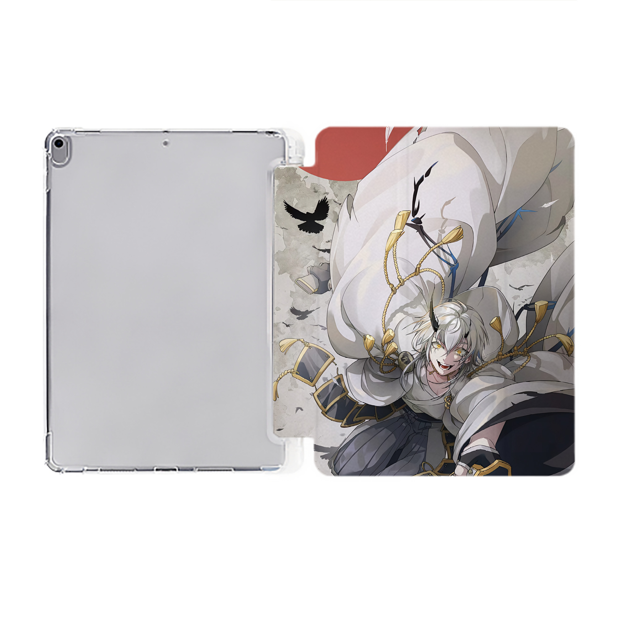 （画像用） 刀剣乱舞 Touken Ranbu IPad ケース ペン収納付き 三つ折りスタンド PUレザー×シリコン 対応機種9.5/10.5/10.9インチ